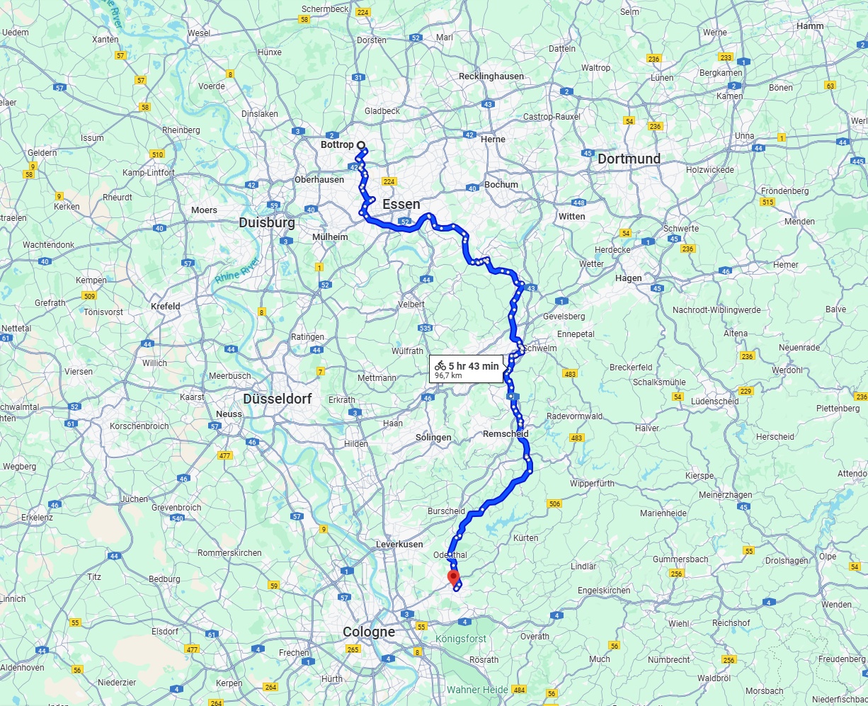 Anreise von Bottrop Zu Bergisch Gladbach Über 