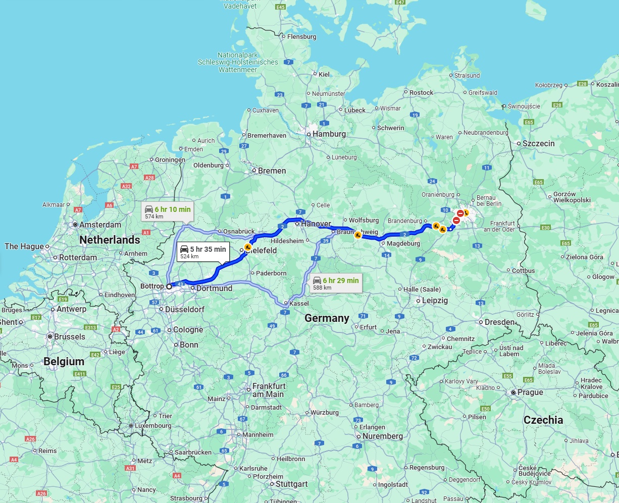 Anreise von Bottrop Zu Berlin Über via A2