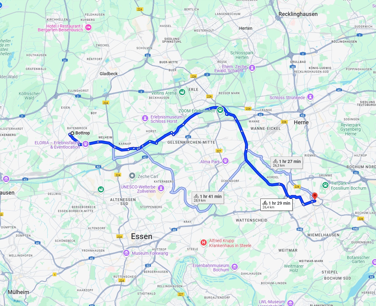 Anreise von Bottrop Zu Bochum Über 