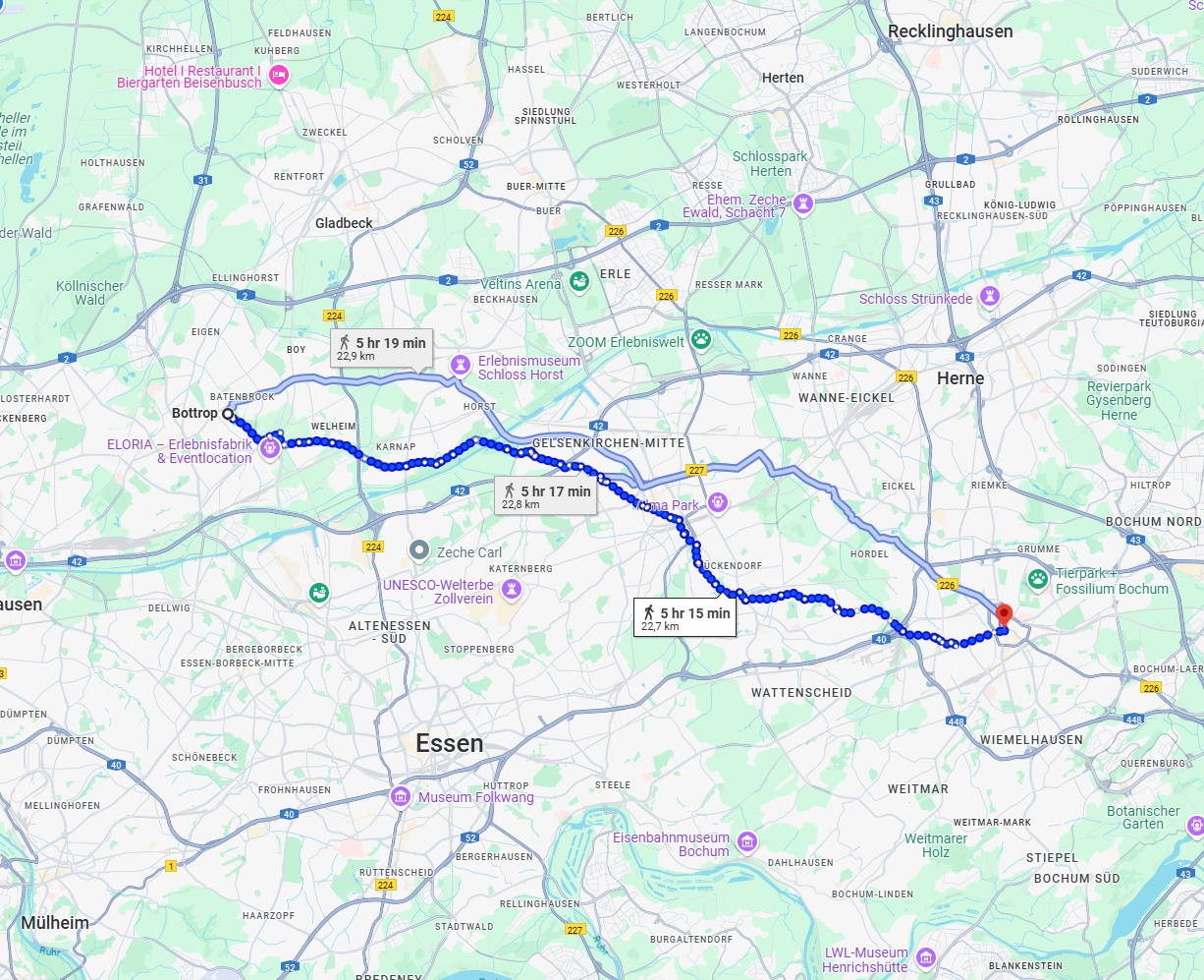 Anreise von Bottrop Zu Bochum Über 