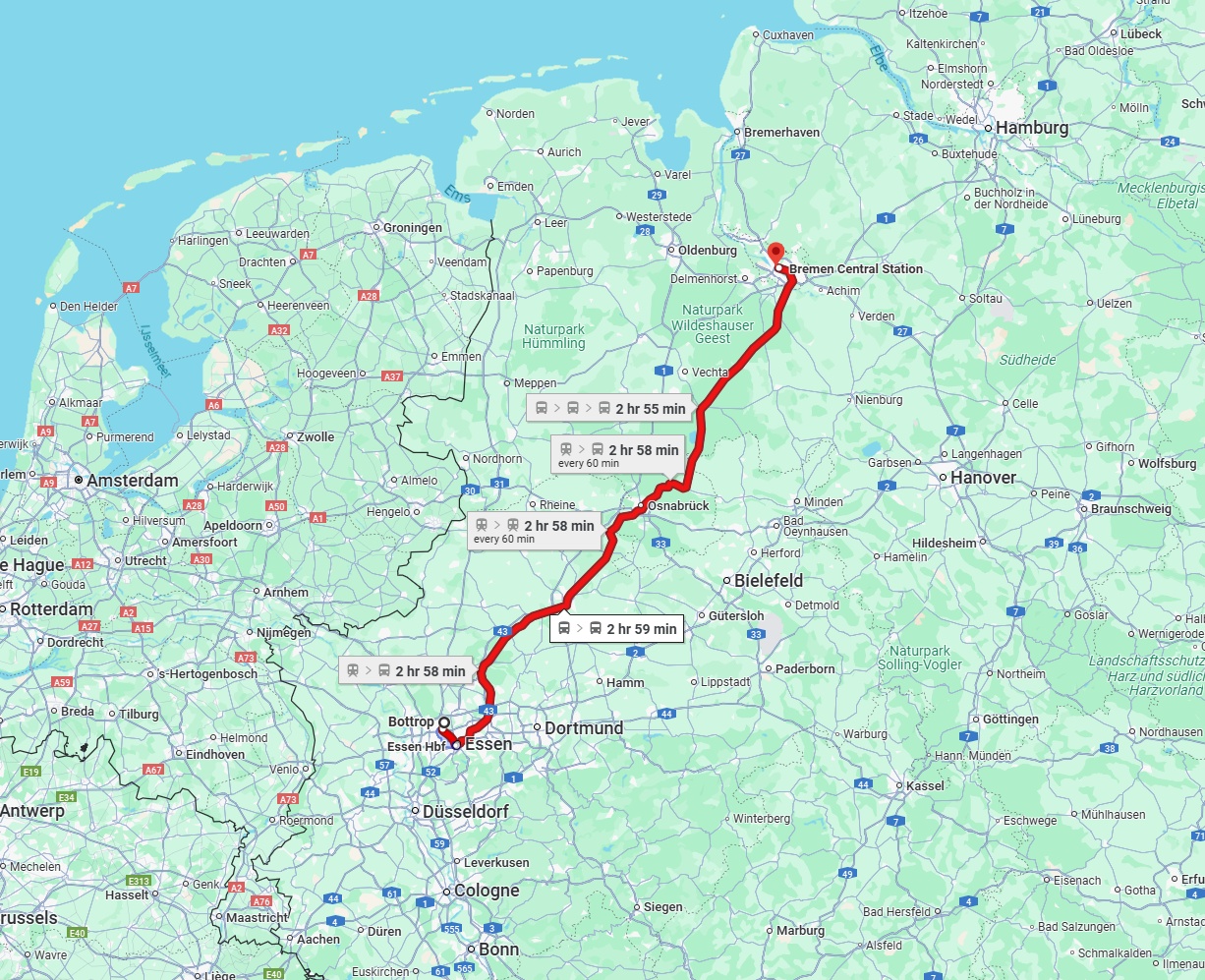 Anreise von Bottrop Zu Bremen Über 