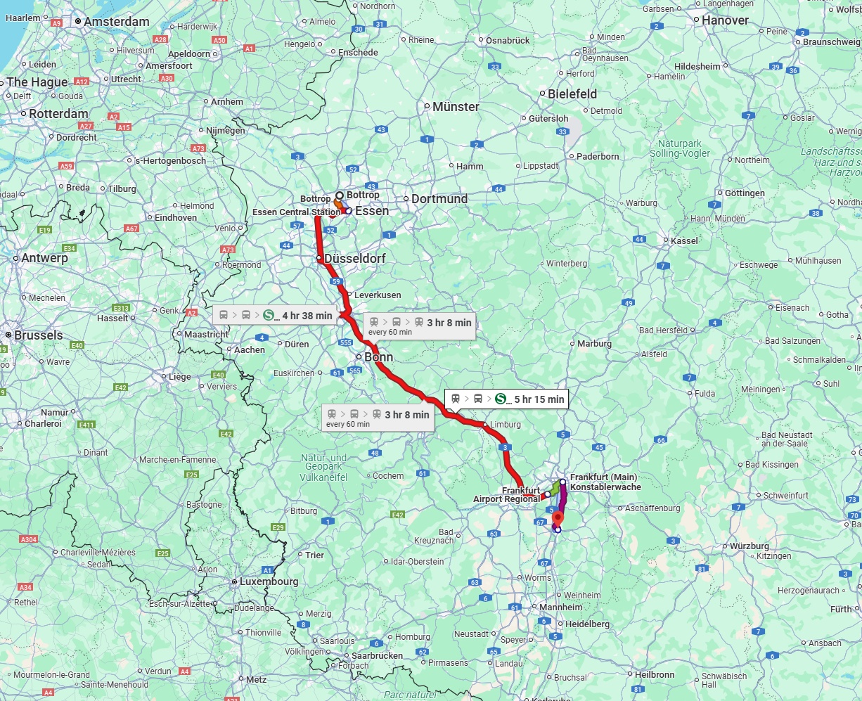 Anreise von Bottrop Zu Darmstadt Über 