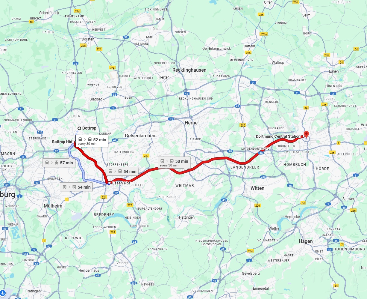 Anreise von Bottrop Zu Dortmund Über 