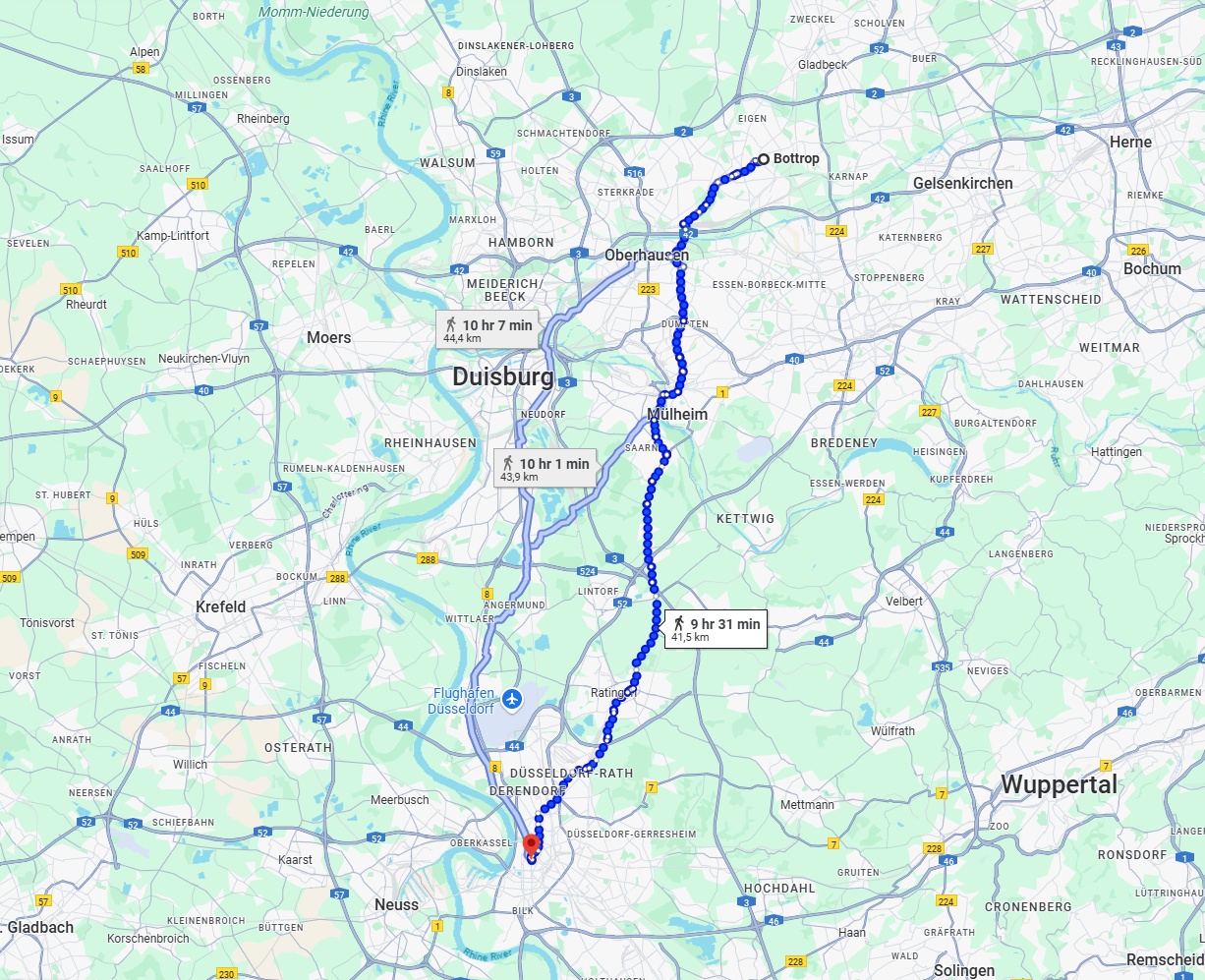Anreise von Bottrop Zu Düsseldorf Über 