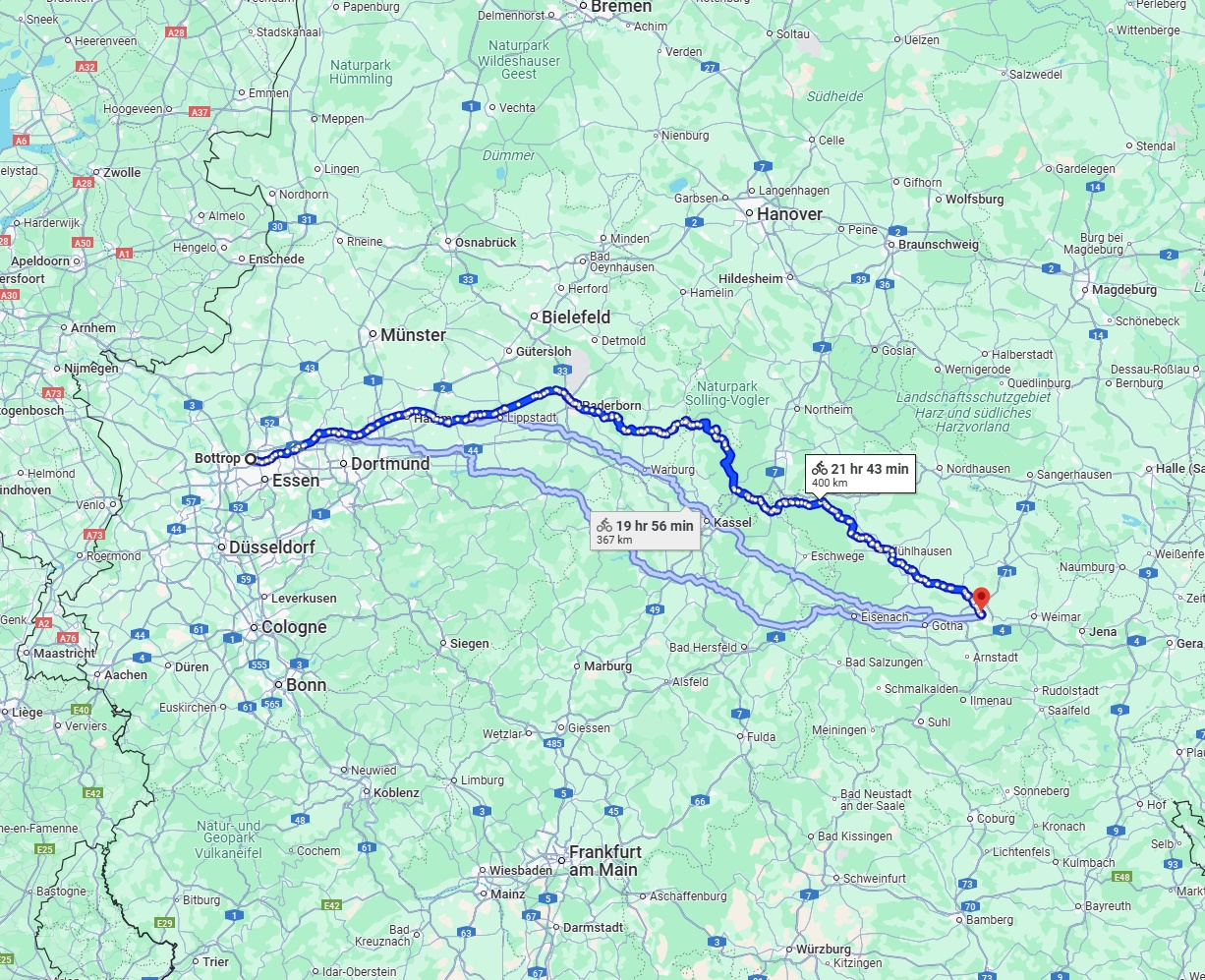 Anreise von Bottrop Zu Erfurt Über 