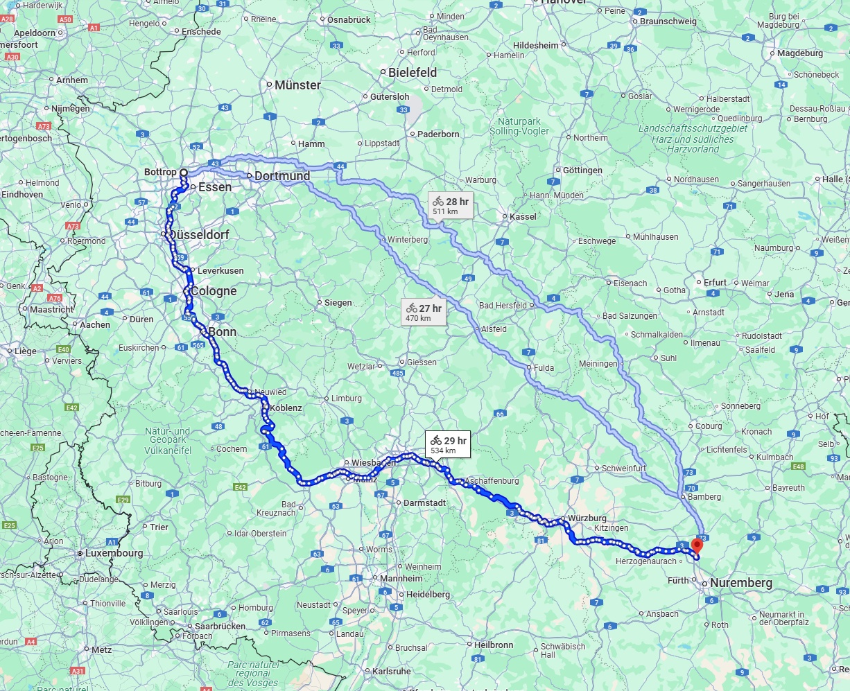 Anreise von Bottrop Zu Erlangen Über 