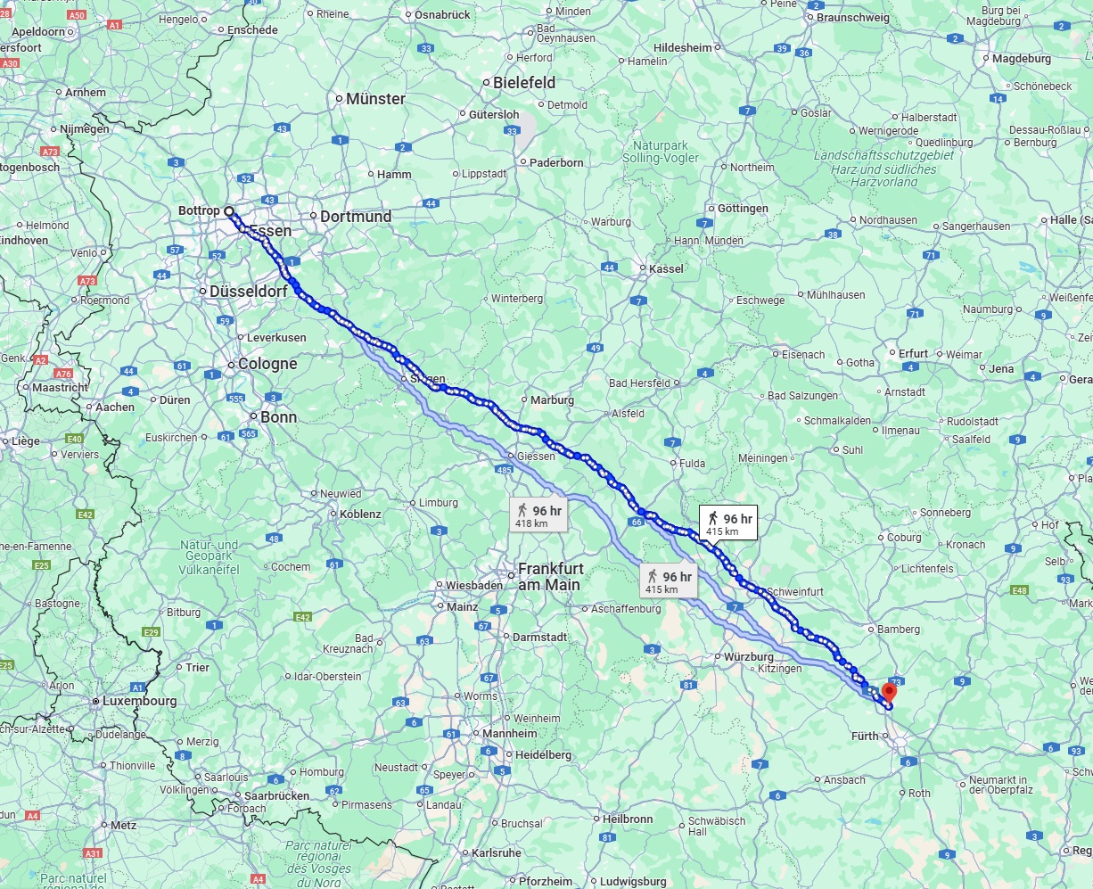 Anreise von Bottrop Zu Erlangen Über 