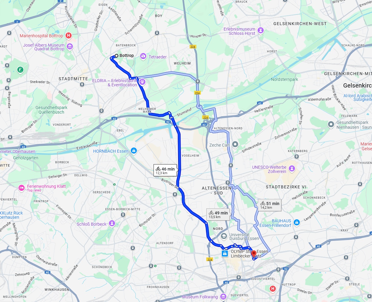 Anreise von Bottrop Zu Essen Über 
