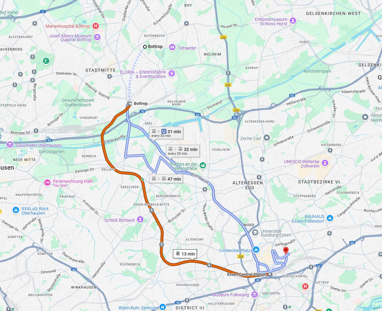 Anreise von Bottrop Zu Essen Über 