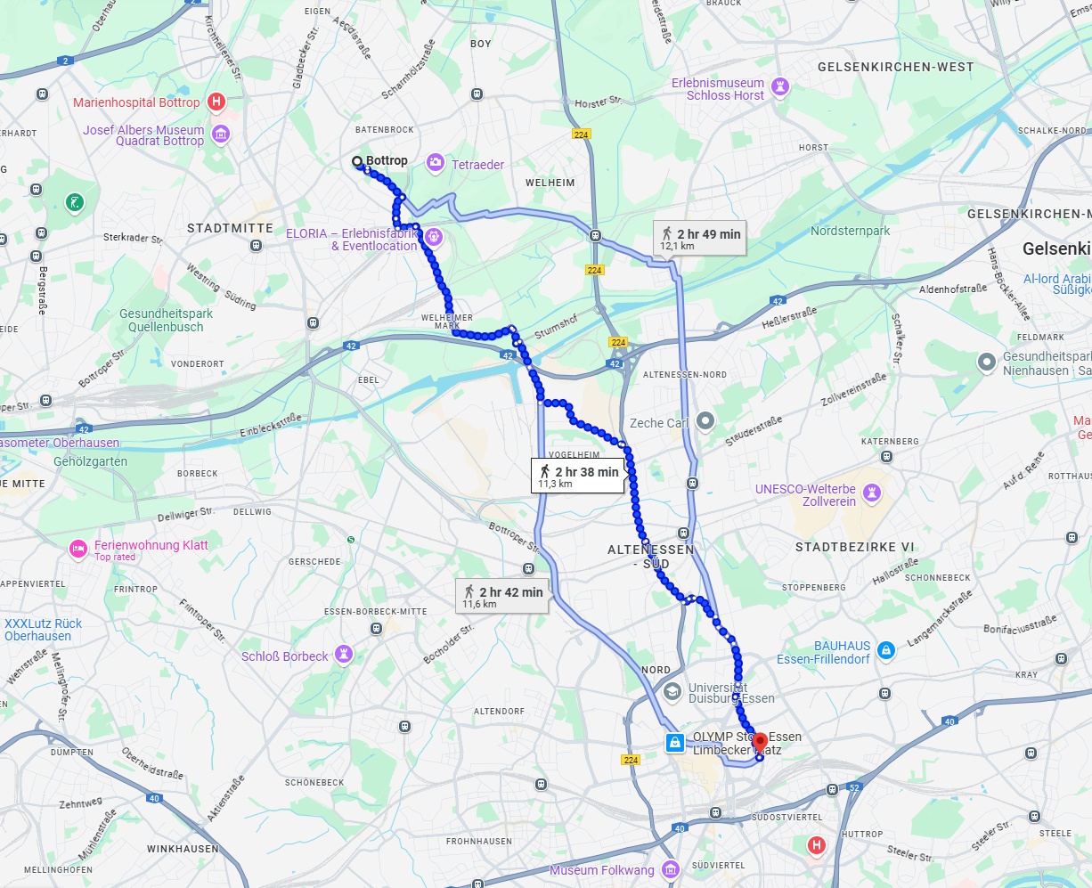 Anreise von Bottrop Zu Essen Über 