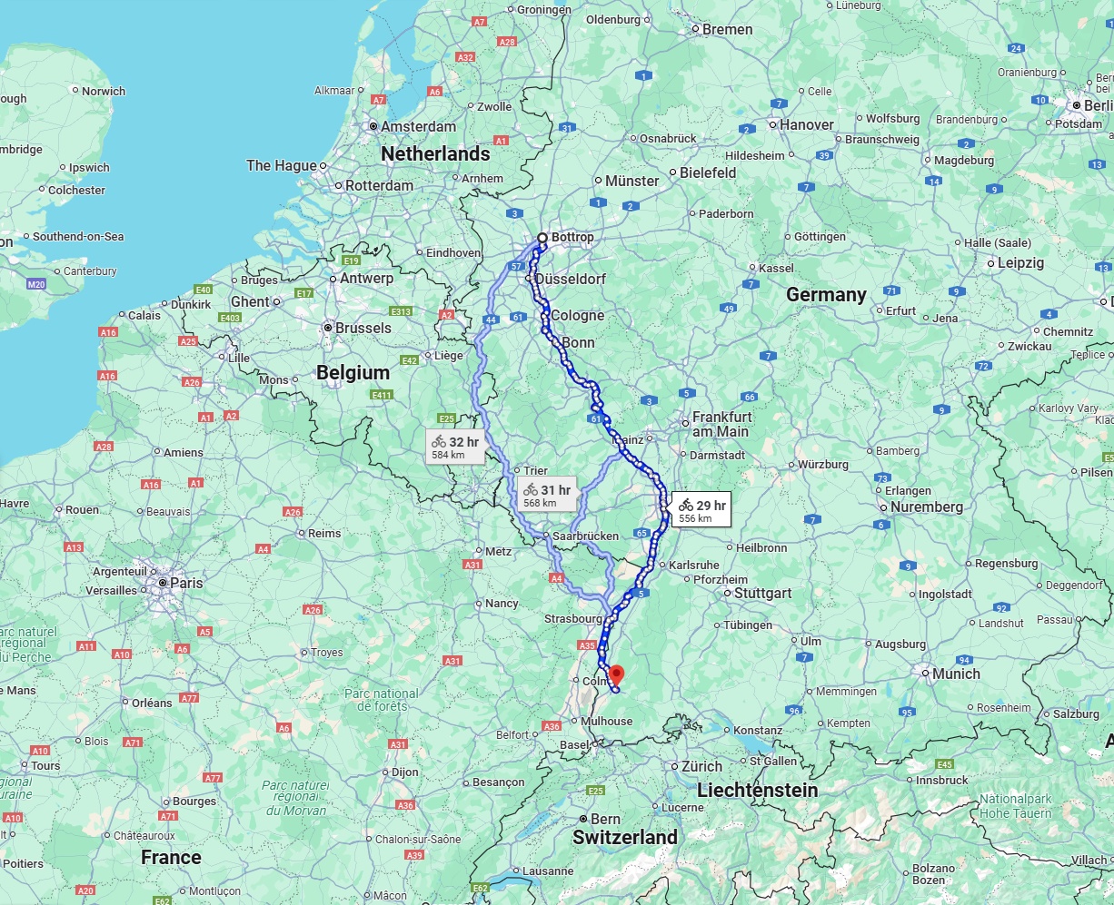 Anreise von Bottrop Zu Freiburg im Breisgau Über 