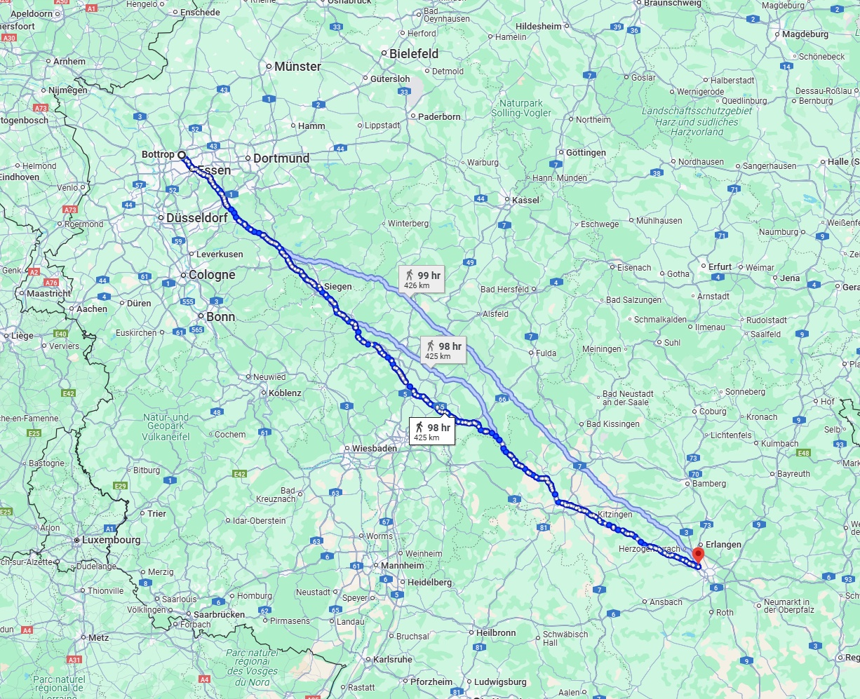 Anreise von Bottrop Zu Fürth Über 