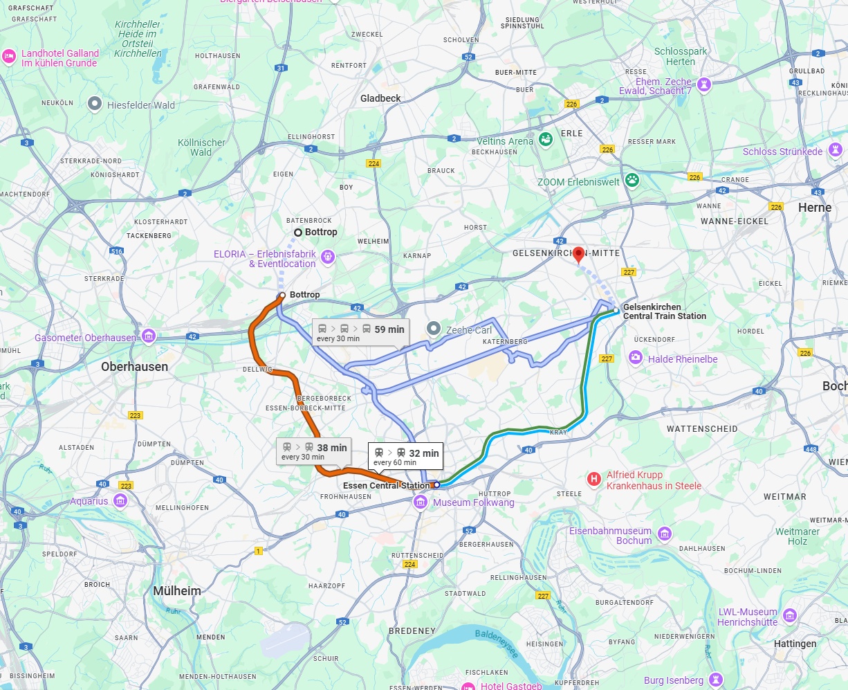 Anreise von Bottrop Zu Gelsenkirchen Über 
