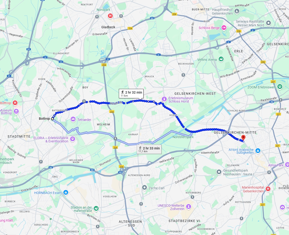 Anreise von Bottrop Zu Gelsenkirchen Über 