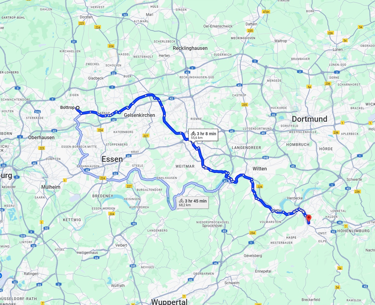 Anreise von Bottrop Zu Hagen Über 