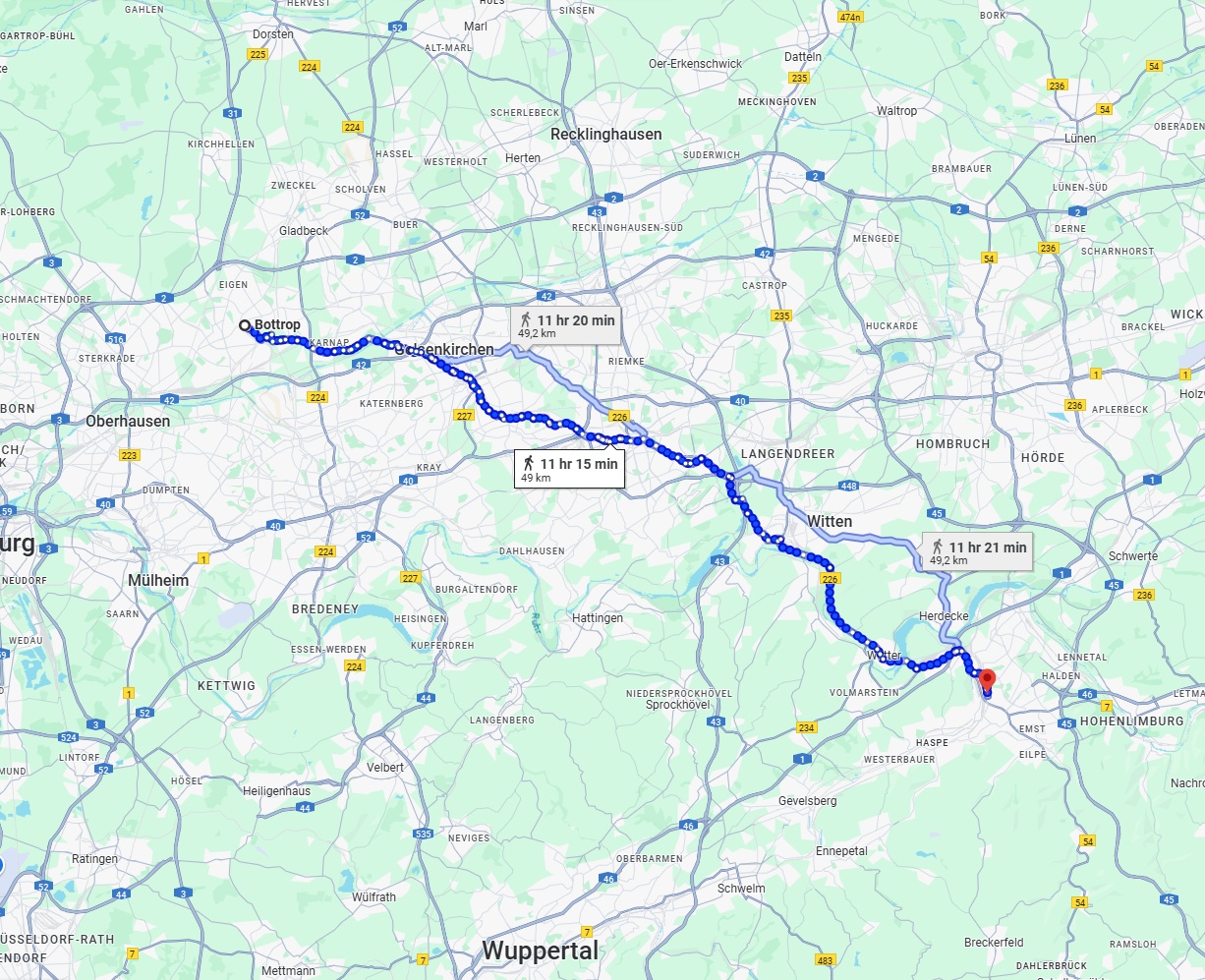 Anreise von Bottrop Zu Hagen Über 