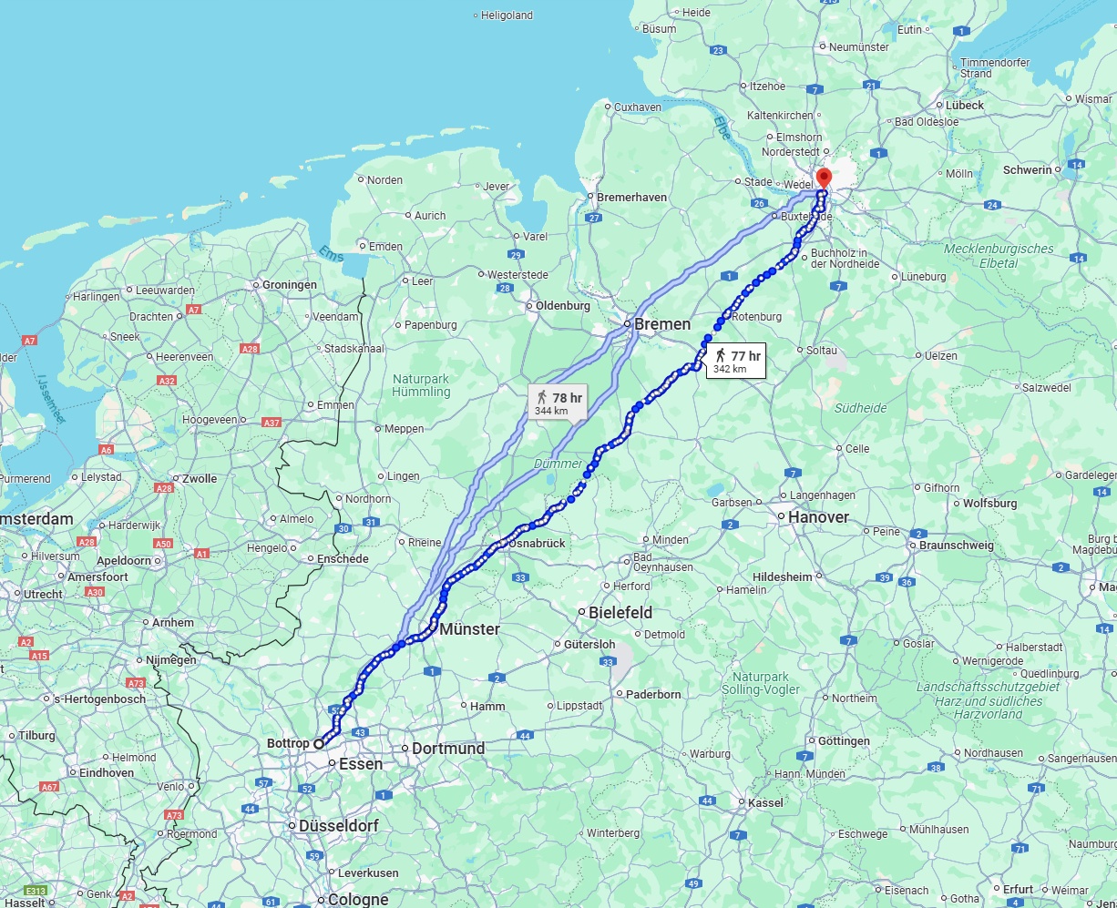 Anreise von Bottrop Zu Hamburg Über 