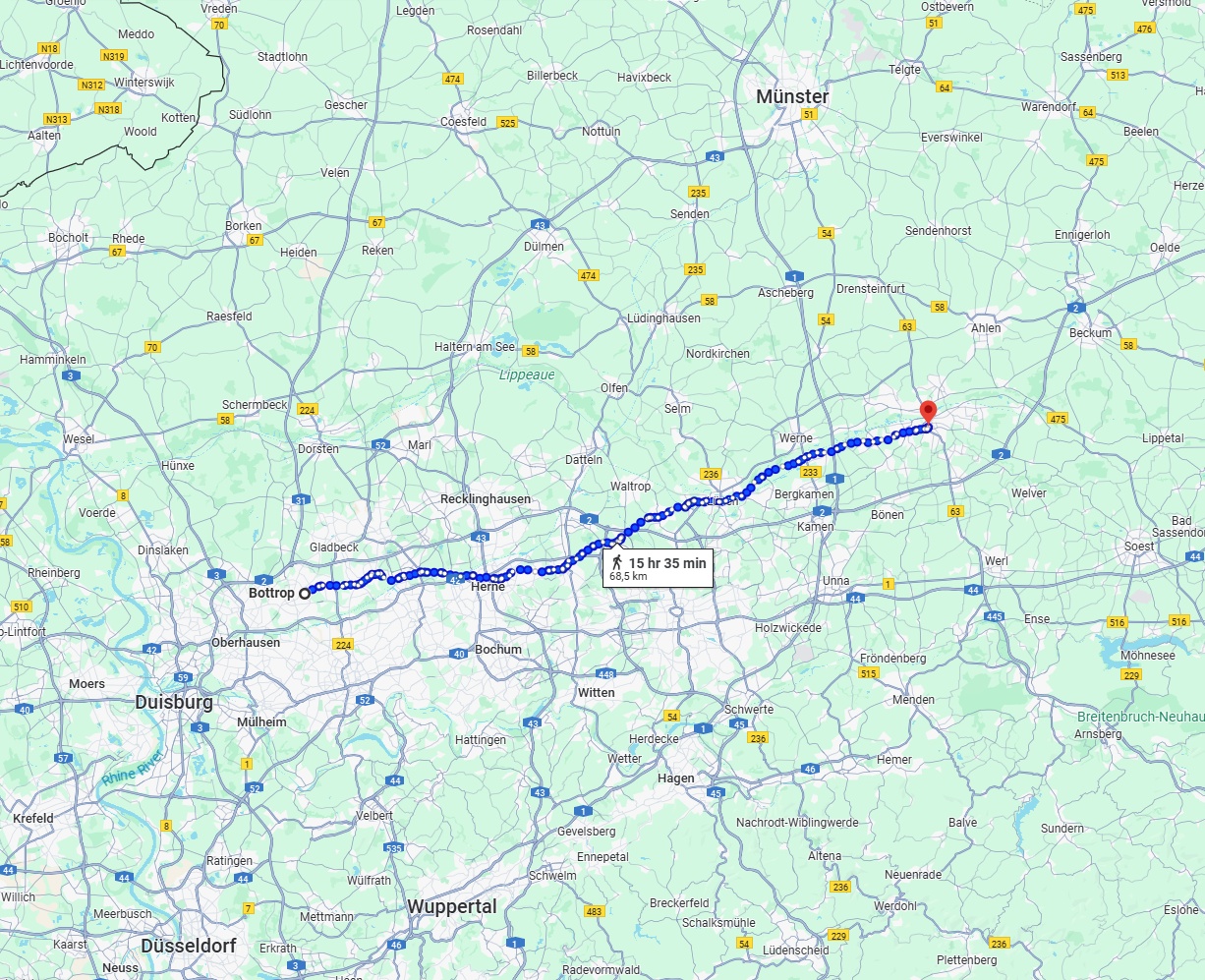 Anreise von Bottrop Zu Hamm Über 
