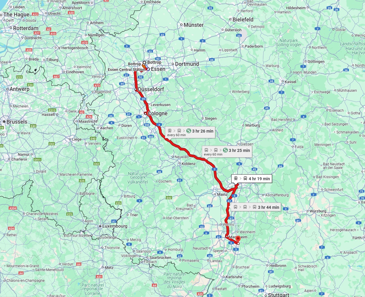 Anreise von Bottrop Zu Heidelberg Über 