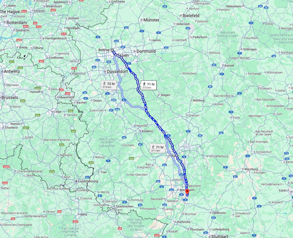 Anreise von Bottrop Zu Heidelberg Über 