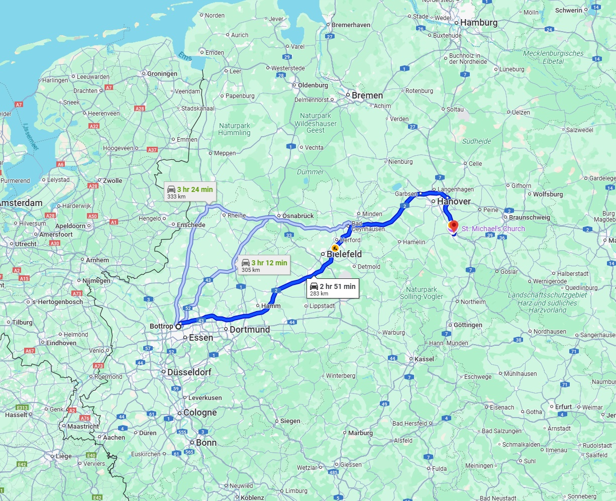 Anreise von Bottrop Zu Hildesheim Über via A2