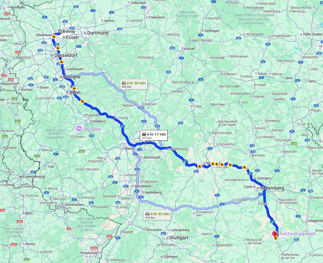Anreise von Bottrop Zu Ingolstadt Über via A3