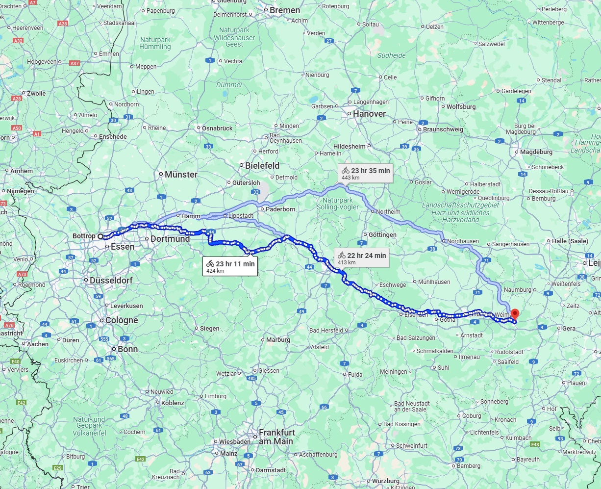 Anreise von Bottrop Zu Jena Über 