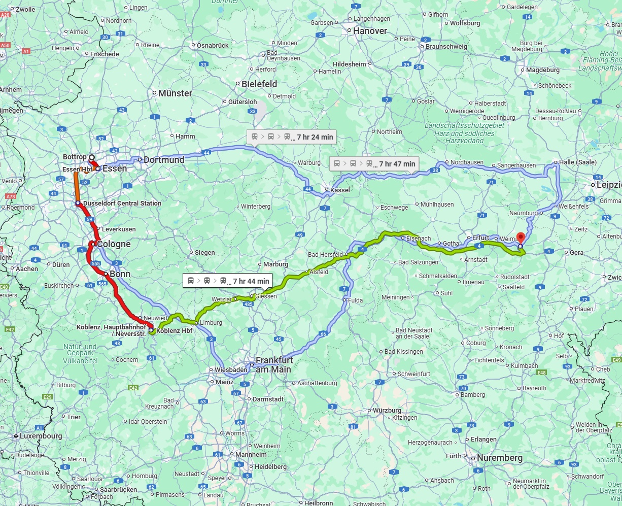 Anreise von Bottrop Zu Jena Über 