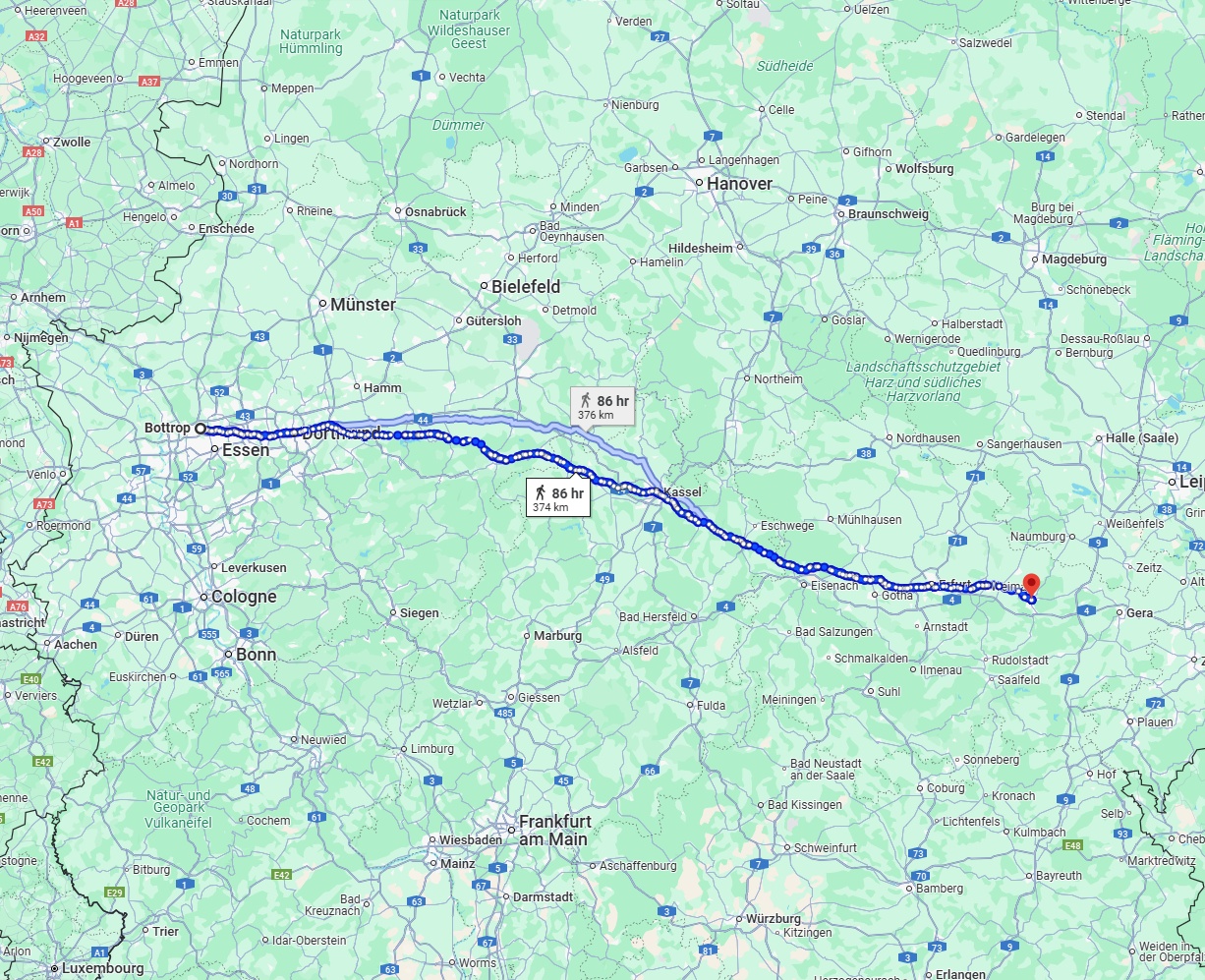 Anreise von Bottrop Zu Jena Über 