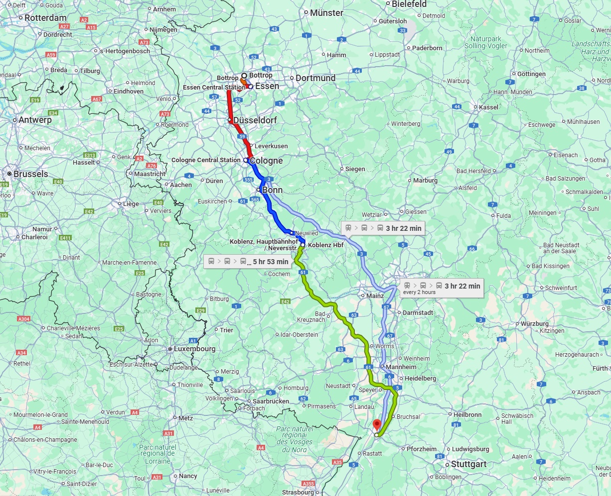 Anreise von Bottrop Zu Karlsruhe Über 