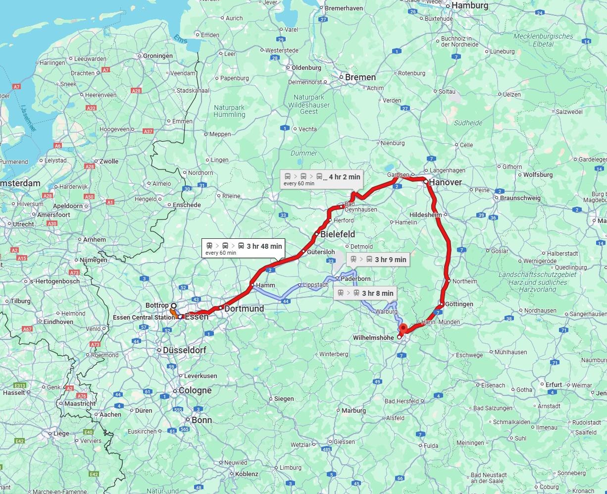 Anreise von Bottrop Zu Kassel Über 