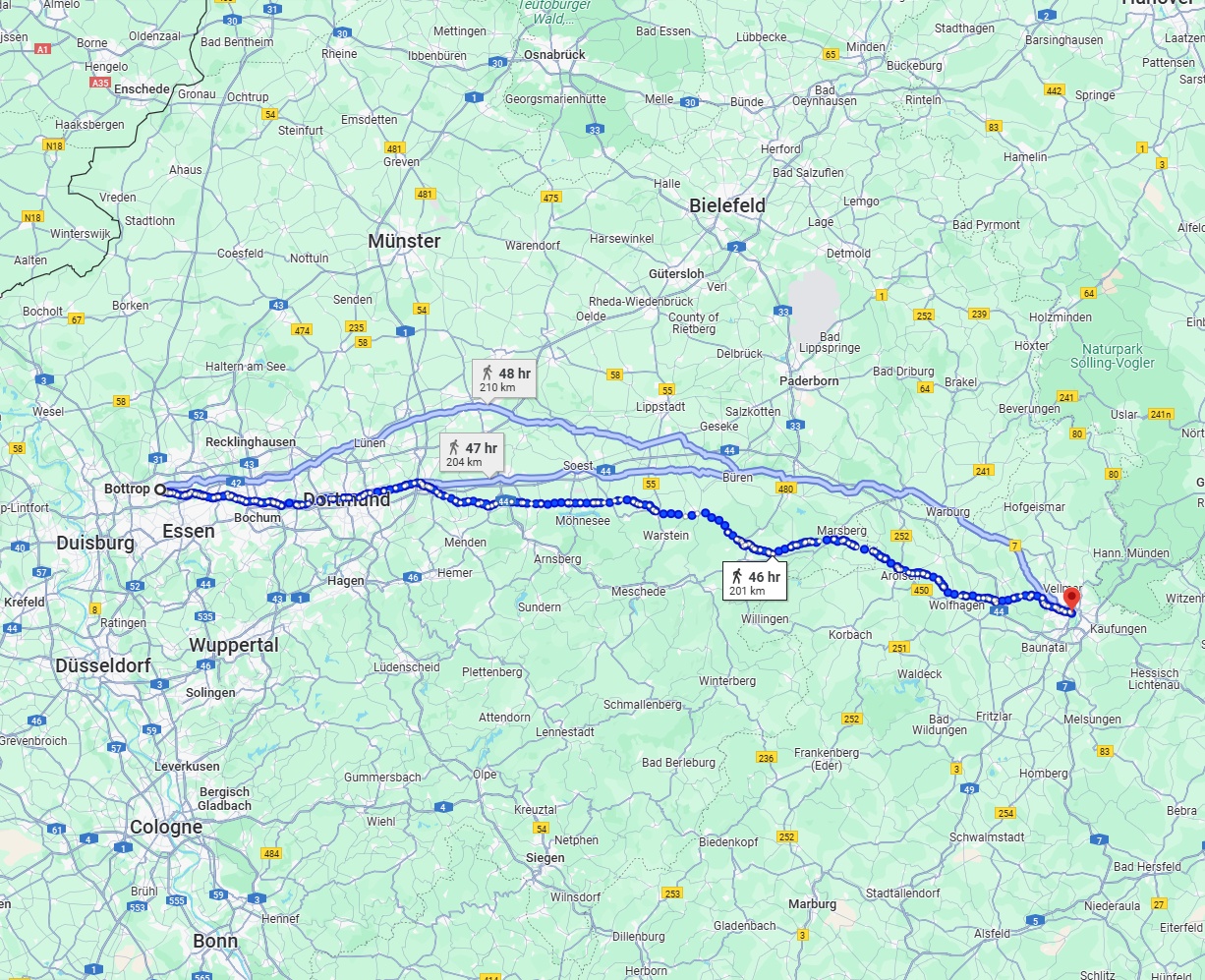 Anreise von Bottrop Zu Kassel Über 