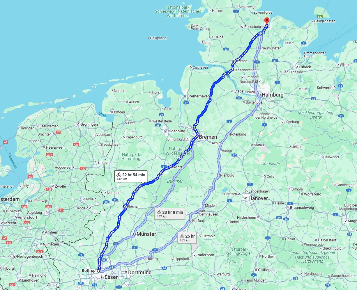 Anreise von Bottrop Zu Kiel Über 