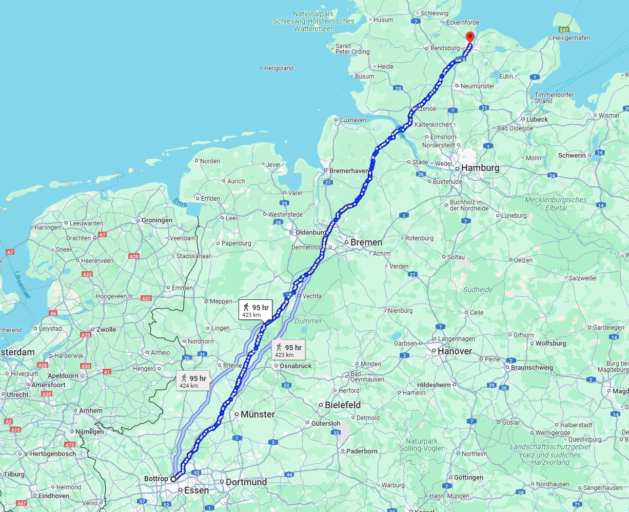Anreise von Bottrop Zu Kiel Über 