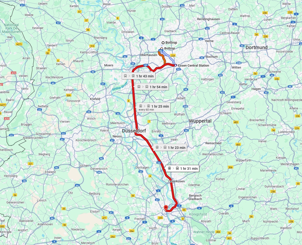 Anreise von Bottrop Zu Köln Über 