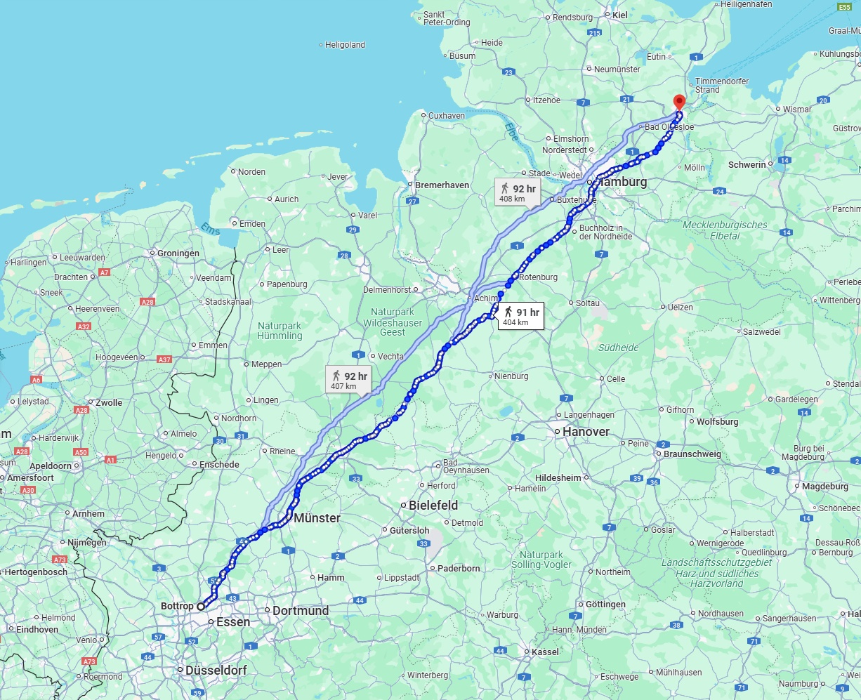 Anreise von Bottrop Zu Lübeck Über 