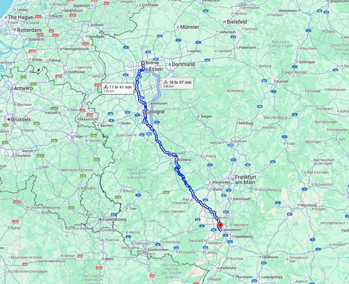 Anreise von Bottrop Zu Ludwigshafen am Rhein Über 