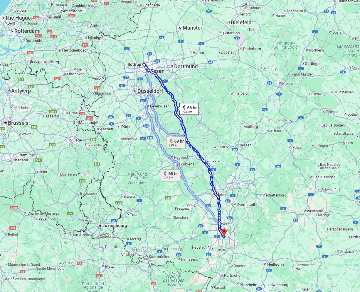 Anreise von Bottrop Zu Ludwigshafen am Rhein Über 
