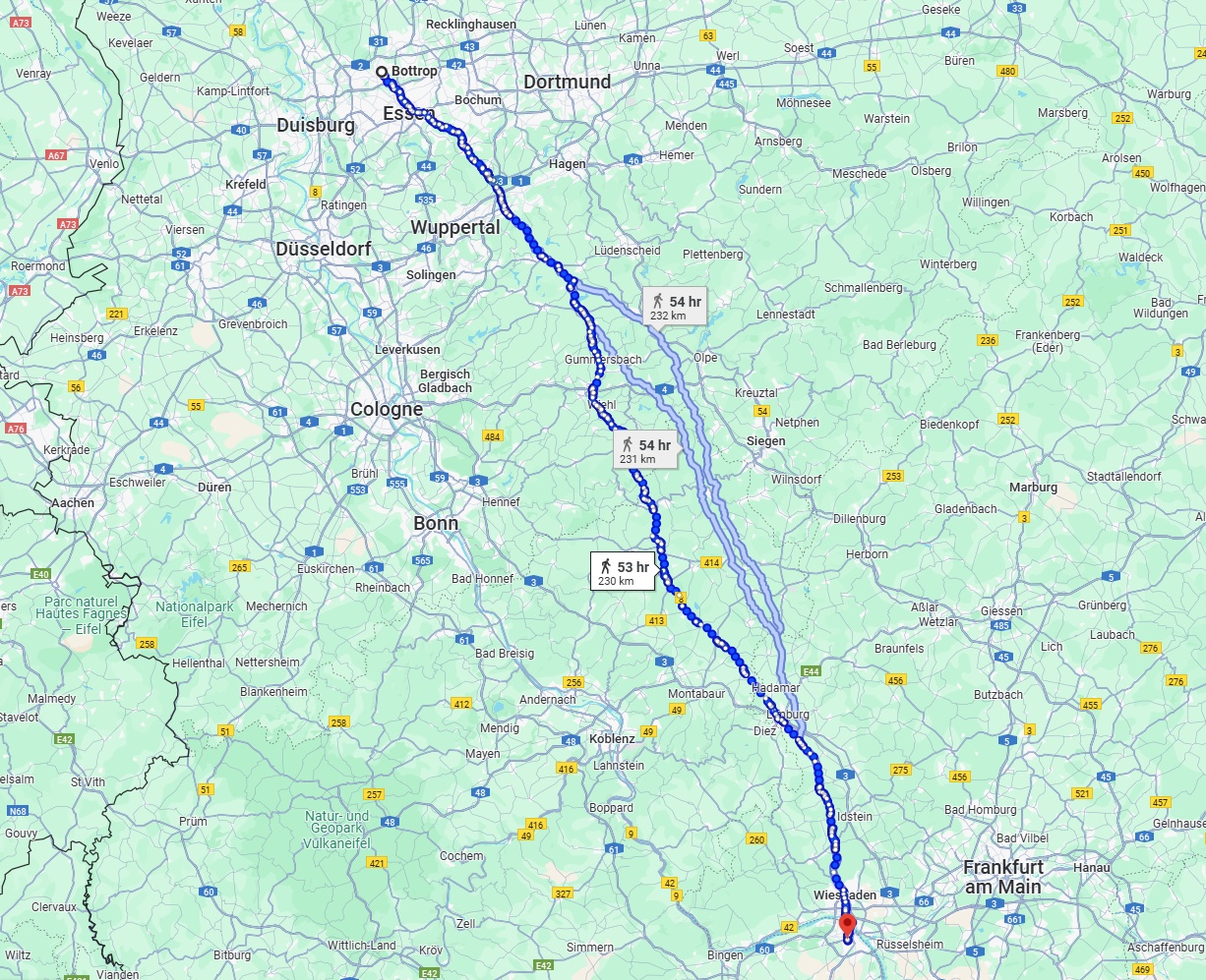 Anreise von Bottrop Zu Mainz Über 