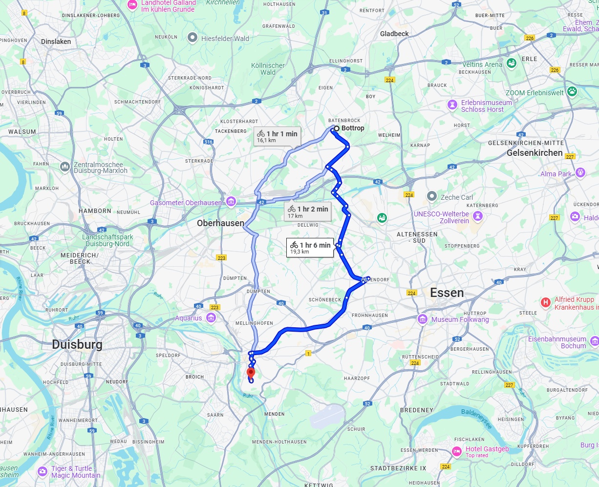 Anreise von Bottrop Zu Mülheim an der Ruhr Über 