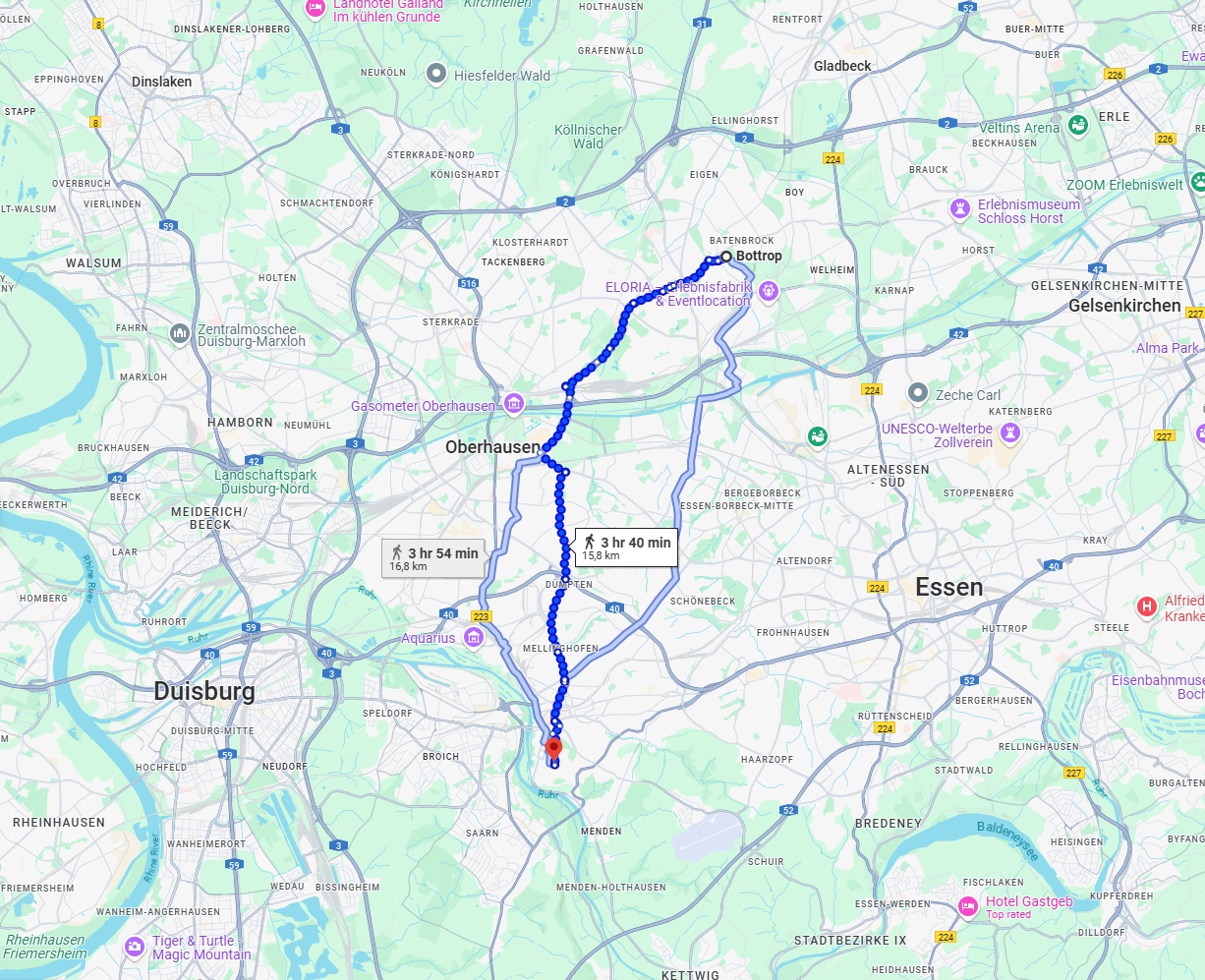 Anreise von Bottrop Zu Mülheim an der Ruhr Über 