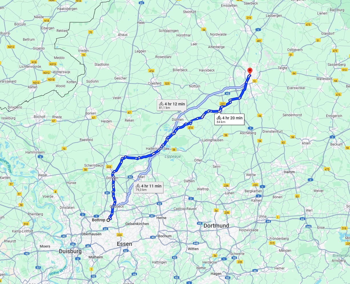 Anreise von Bottrop Zu Münster Über 