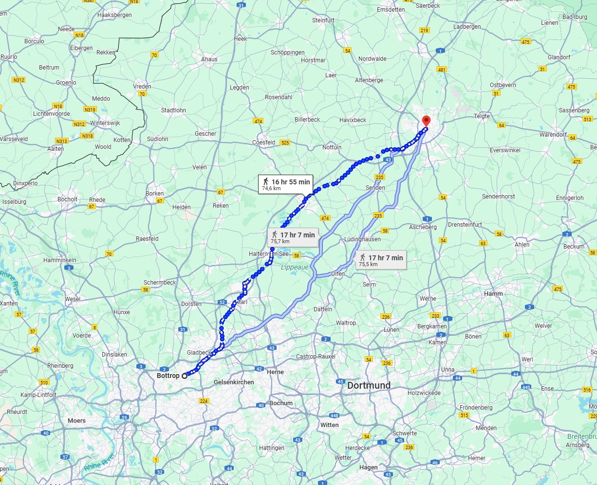 Anreise von Bottrop Zu Münster Über 
