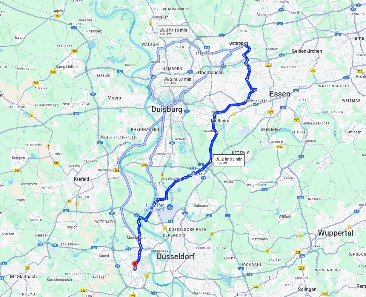Anreise von Bottrop Zu Neuss Über 