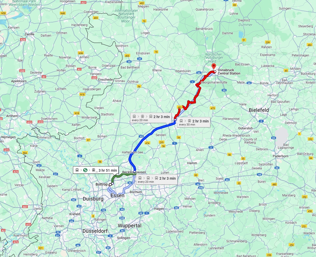 Anreise von Bottrop Zu Osnabrück Über 