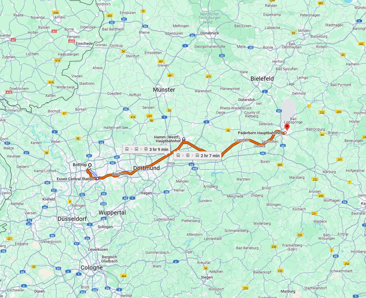 Anreise von Bottrop Zu Paderborn Über 