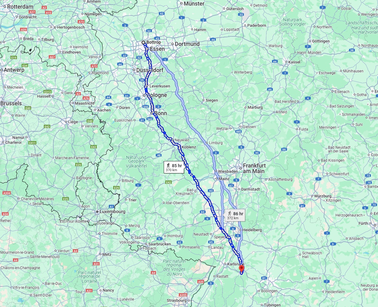 Anreise von Bottrop Zu Pforzheim Über 