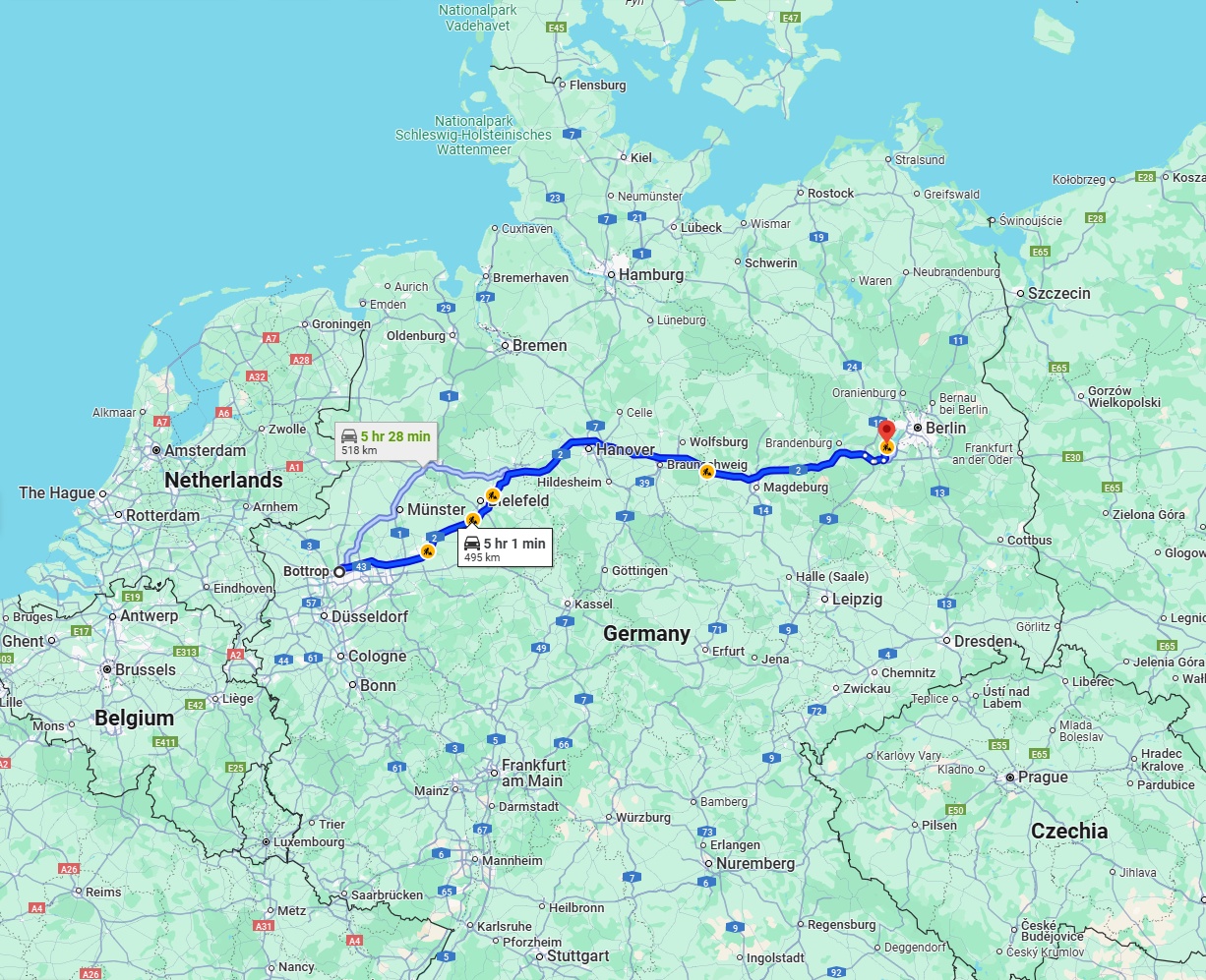 Anreise von Bottrop Zu Potsdam Über via A2