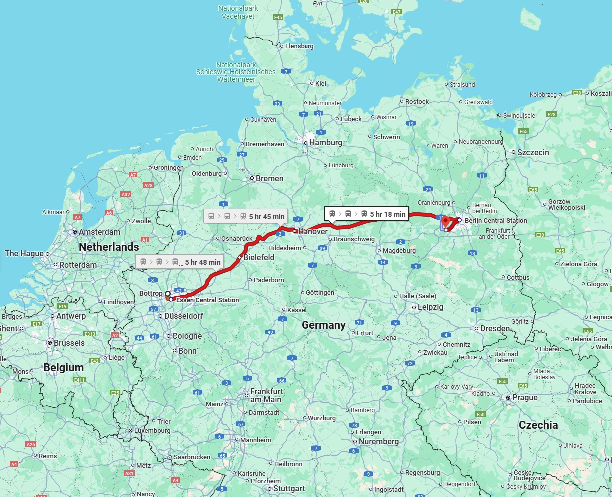 Anreise von Bottrop Zu Potsdam Über 