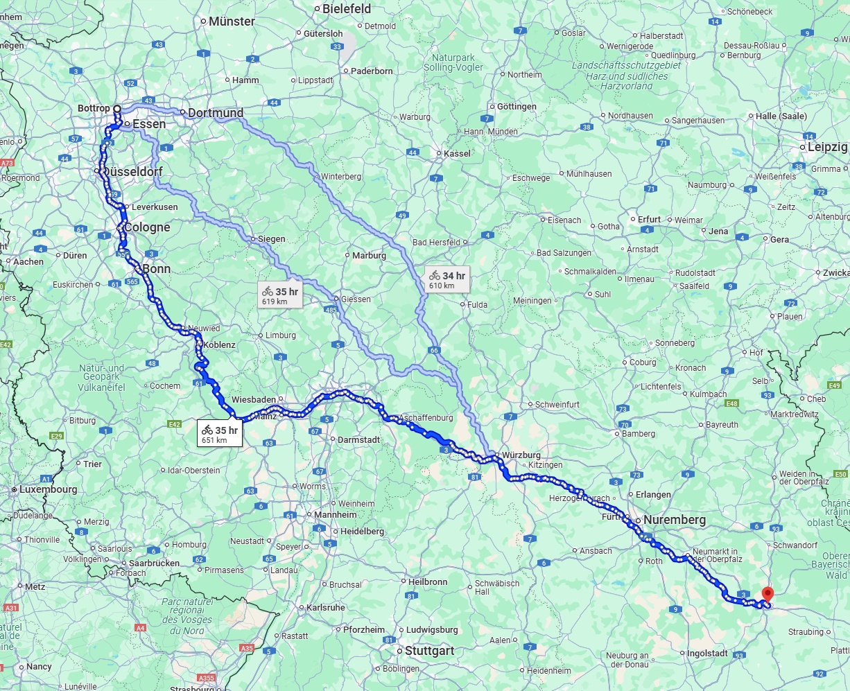 Anreise von Bottrop Zu Regensburg Über 